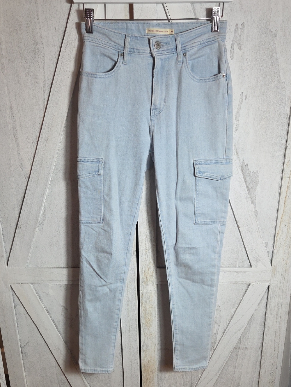 Levi's 721 High Rise Skinny Ankle Cargo Jeans Size 26